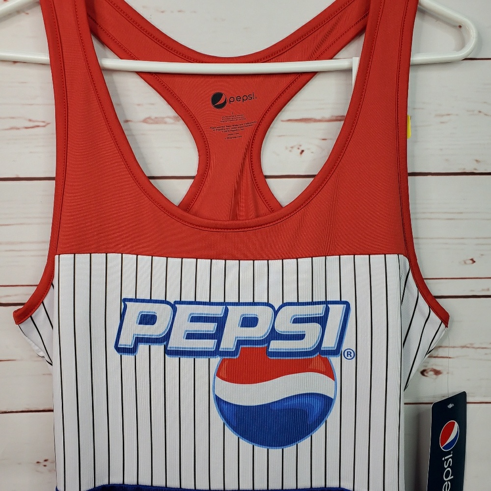 Pepsi Red White Blue logo Racerback Swimsuit - Picture 2 of 6